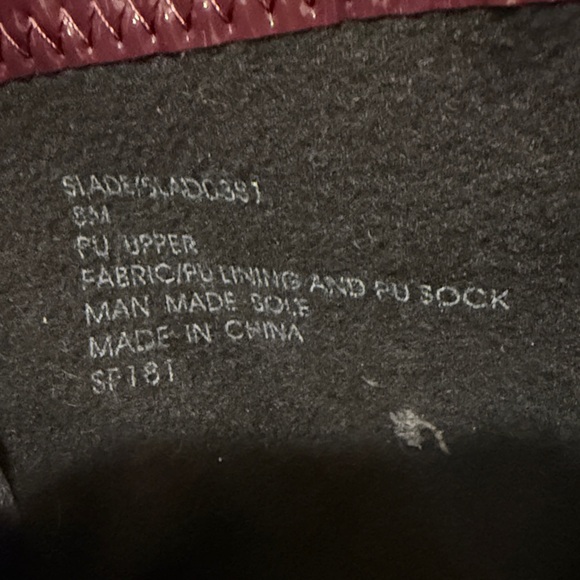 Steve Madden High Shine Maroon Heeled Boots - Picture 5 of 5